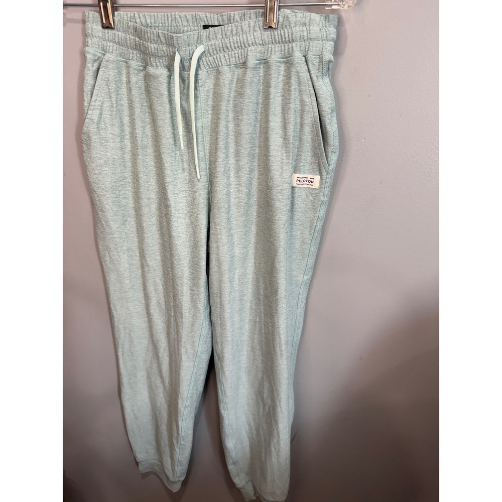 Peloton Mens Small Mint Green Heathered Jogger Sweatpants Drawstring Pockets S